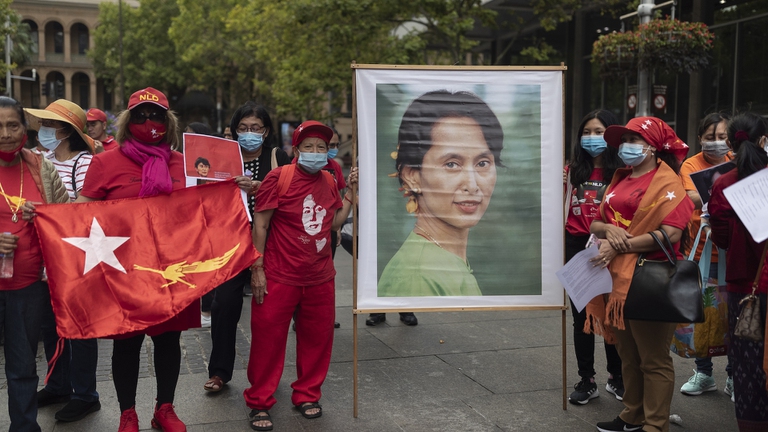 Myanmar, una protesta in Australia