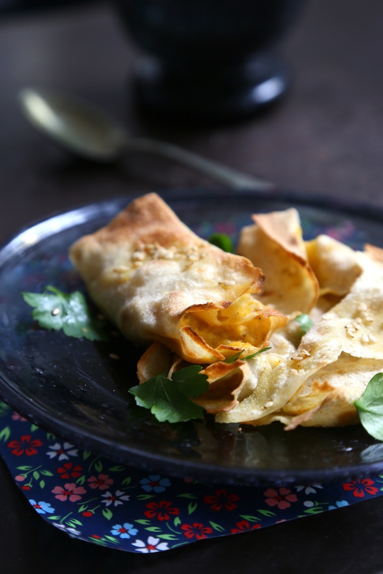 Carasau con hummus alla zucca