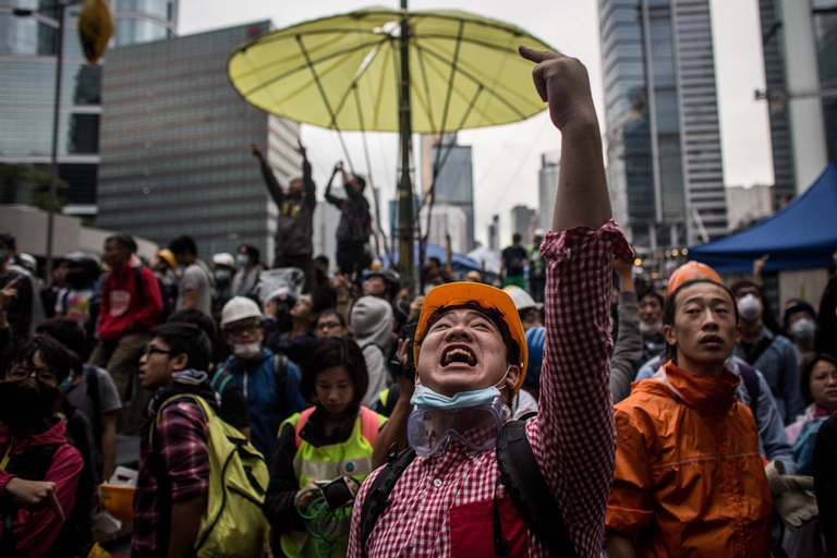 I manifestanti del movimento Occupy central