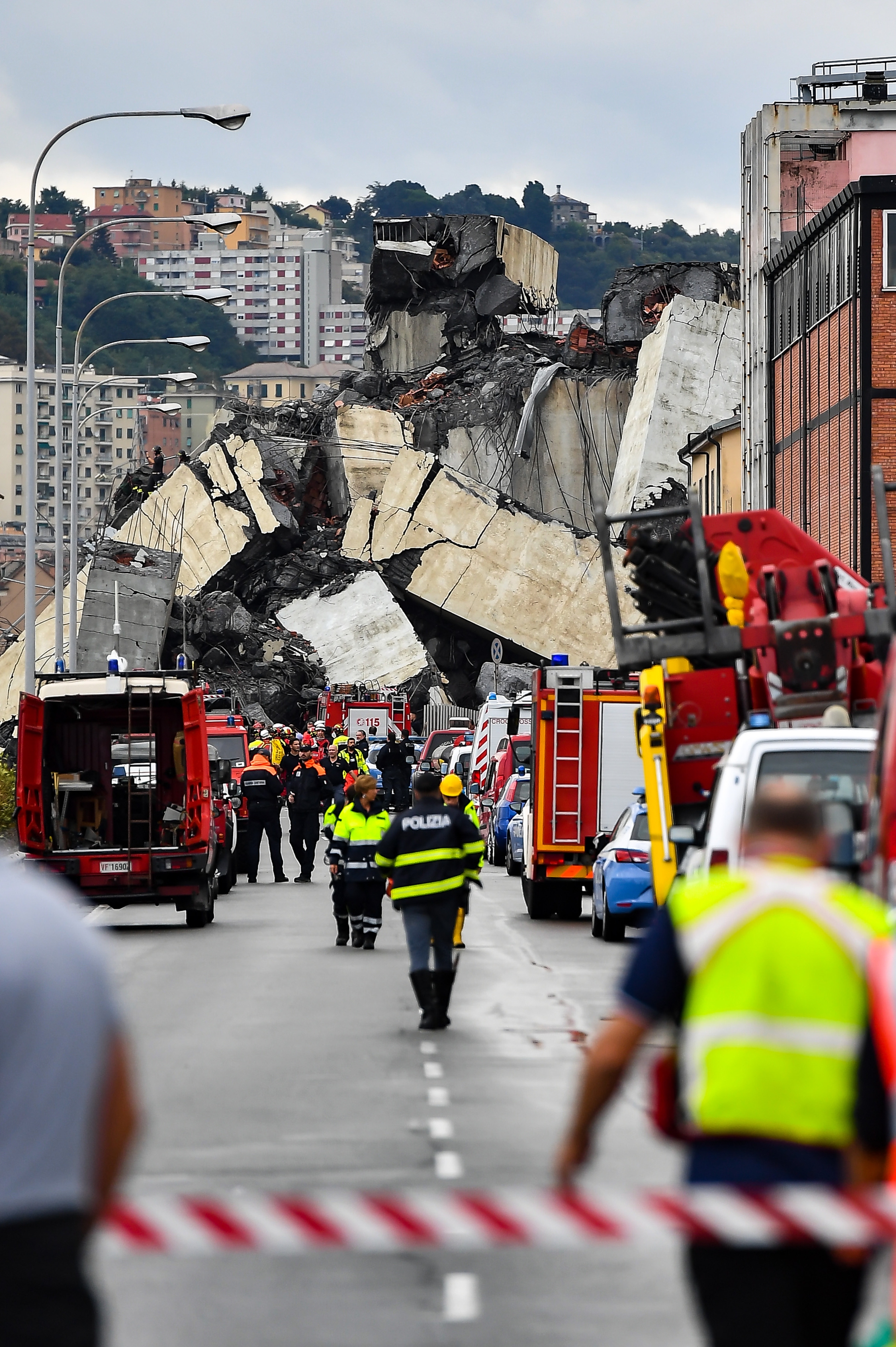 Le macerie del ponte Morandi a Genova