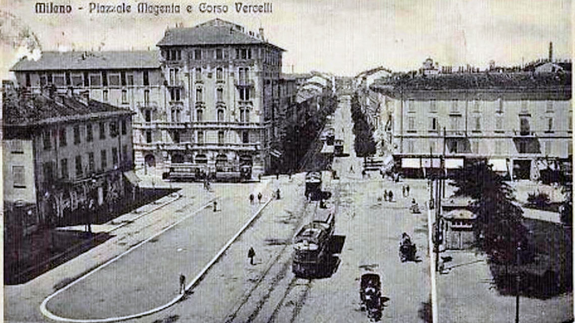 Piazze di Milano con gli alberi