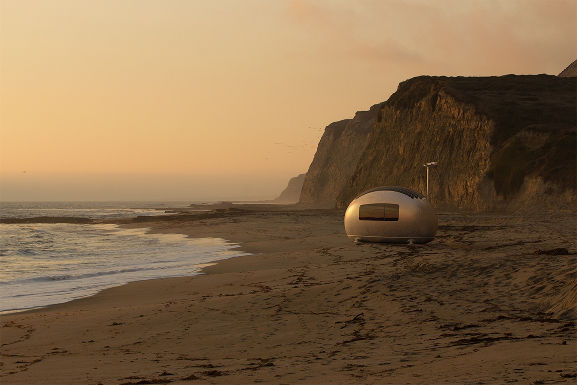 Ecocapsule al tramonto