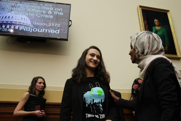 Jamie Margolin talks to US Rep. Ilhan Omar