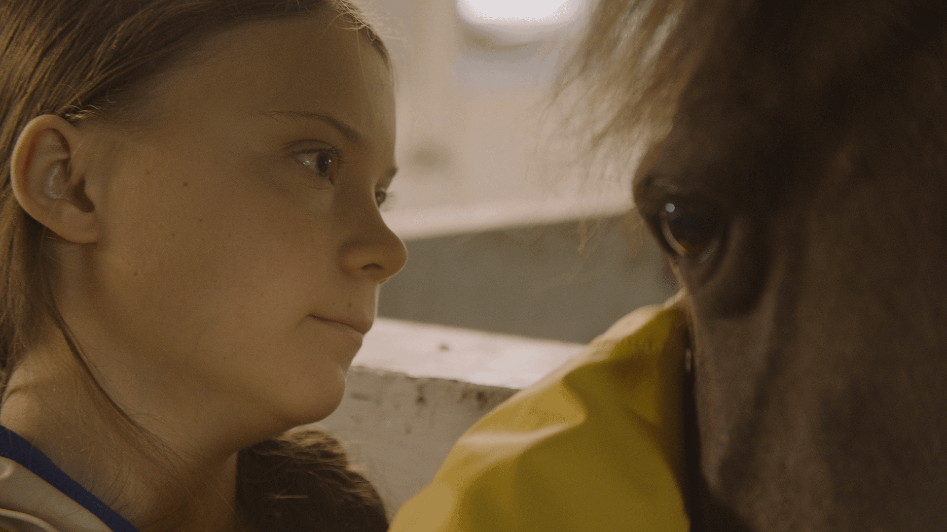 Greta Thunberg con il suo cavallo