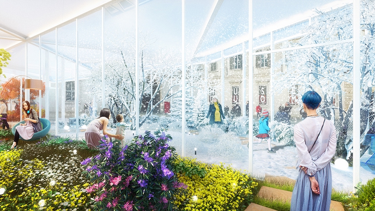 Il padiglione Living Nature di CRA_Vista interna