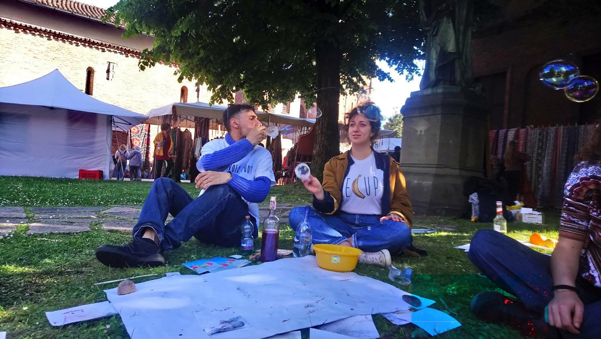 Il laboratorio svolto all'aperto prima dell'emergenza Covid-19