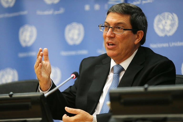 Cuban Foreign Affairs Minister Holds Press Briefing At UN