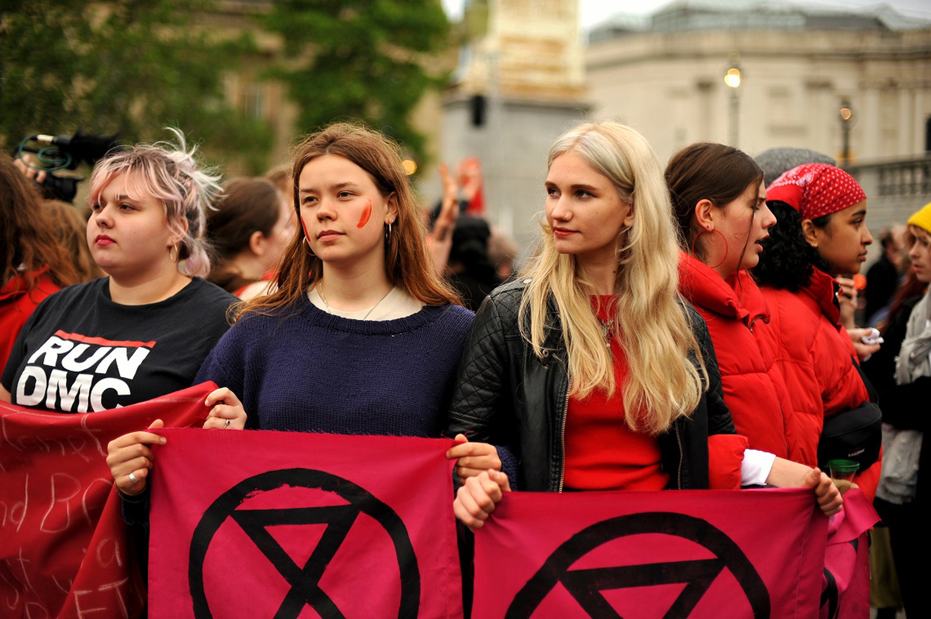 Giovani manifestanti di Extinction Rebellion