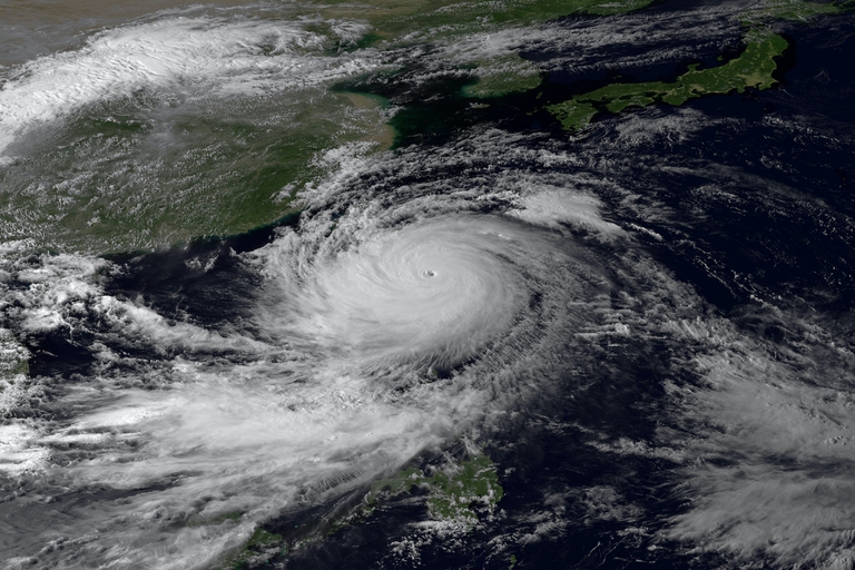 Satellite image of a typhoon
