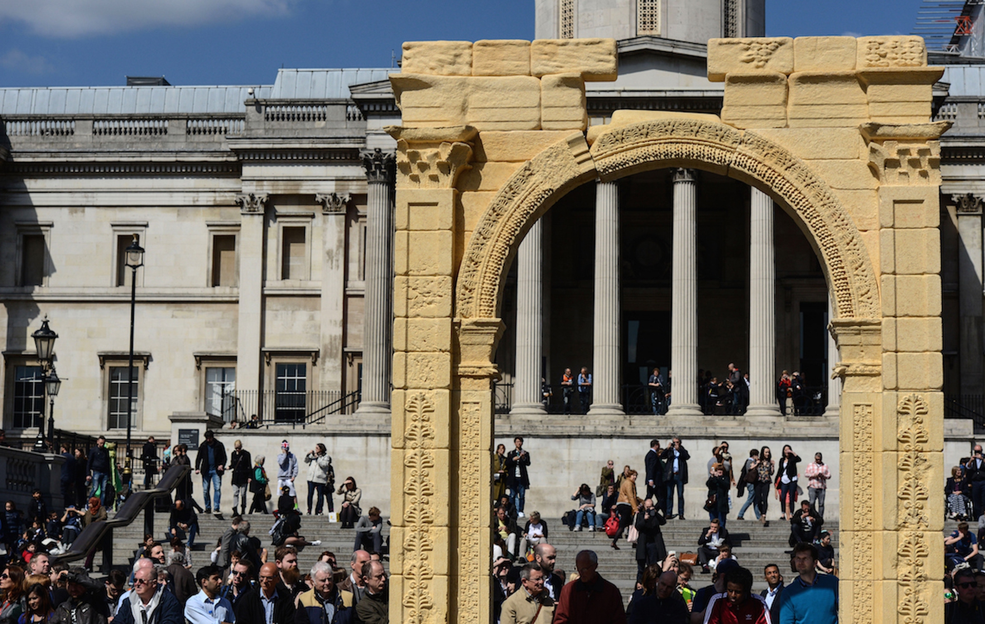 The Triumphal Arch of Palmyra rebuilt in Trafalgar Square