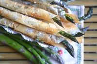 Asparagus filo rolls