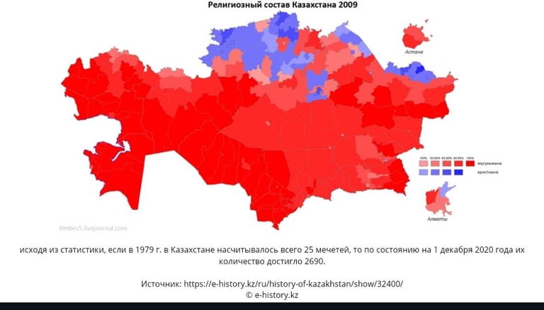 diffusione religione Kazakistan