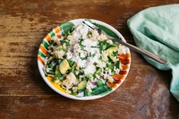 Riso integrale con verdure verdi estive