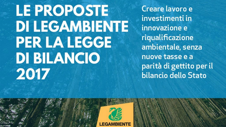 Legambiente propone una manovra basata sull'ambiente