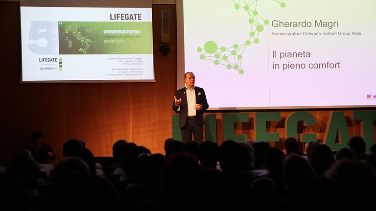 Gherardo Magri, amministratore delegato Vaillant Group Italia, alla presentazione dei risultati del quinto Osservatorio nazionale sullo stile di vita sostenibile