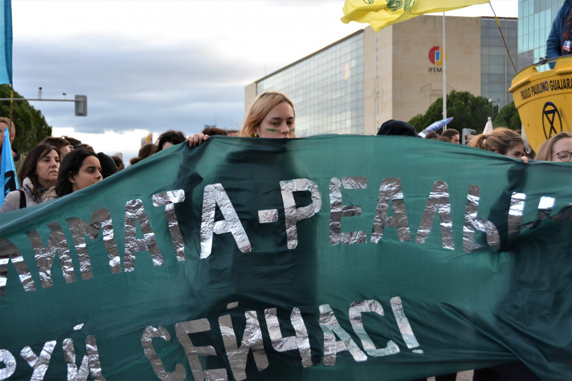 Activists protest at the COP25 in Madrid