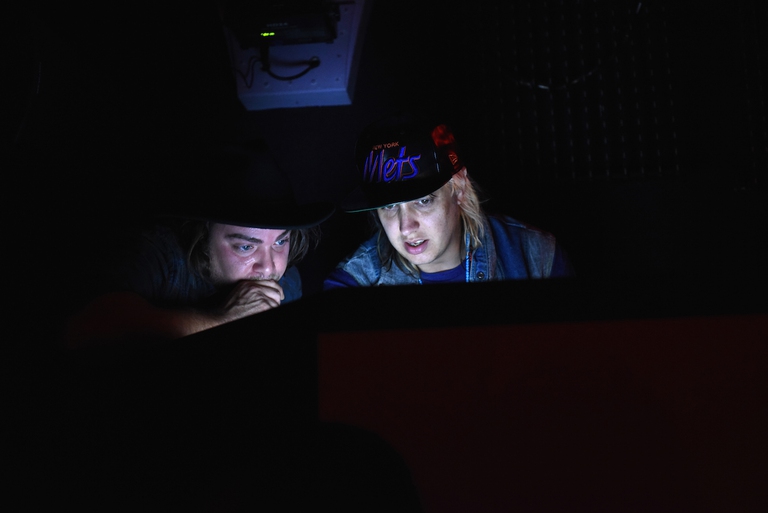 NEW YORK, NY - SEPTEMBER 30:  (R) Julian Casablancas spins during Evolve Media's Exclusive Celebration for the relaunch of CraveOnline.com at Provocateur on September 30, 2015 in New York City.  (Photo by Noam Galai/Getty Images for Evolve Media)