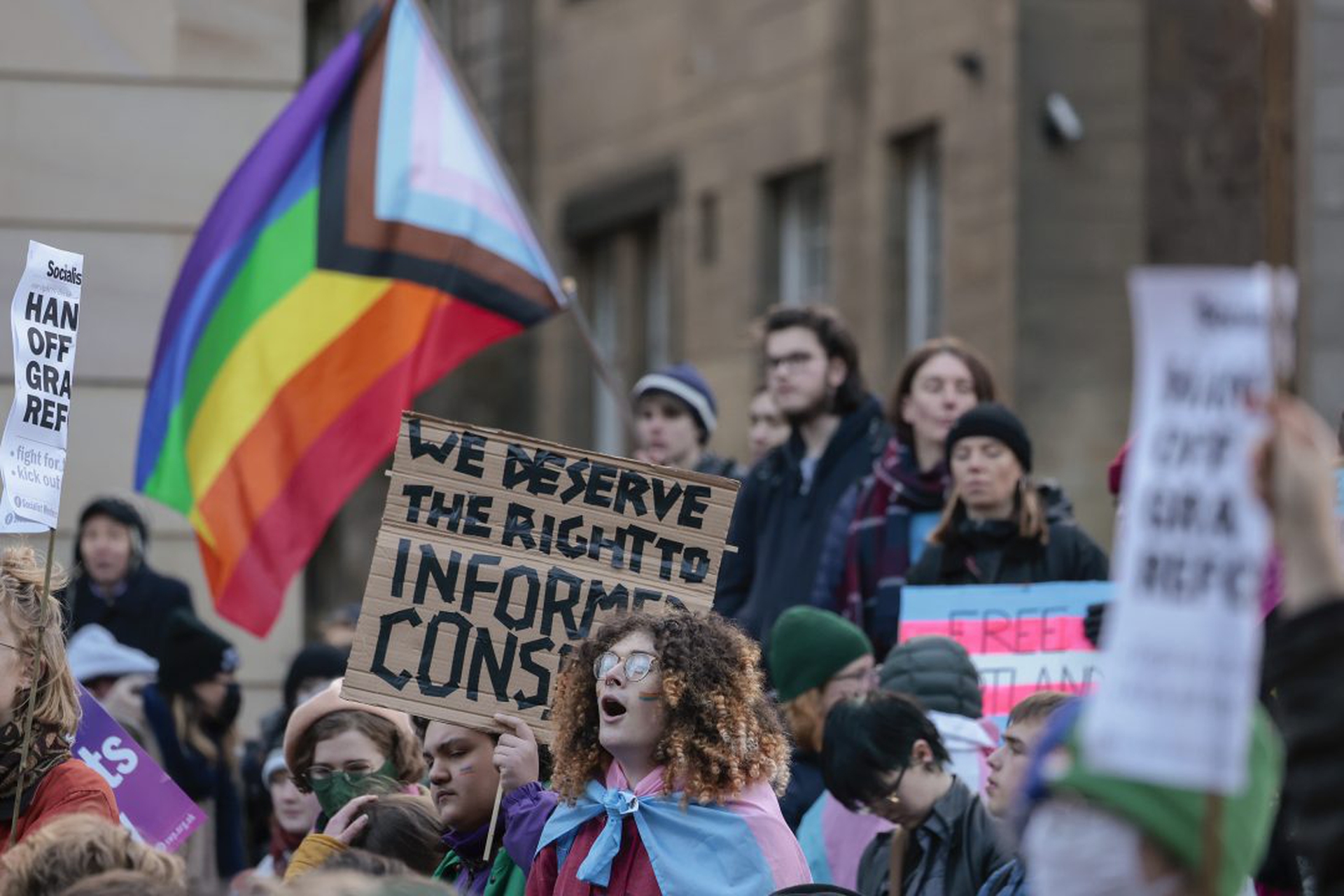 Trans Rights Protest Against UK Plan To Block Scotland's Gender Recognition Reform Bill