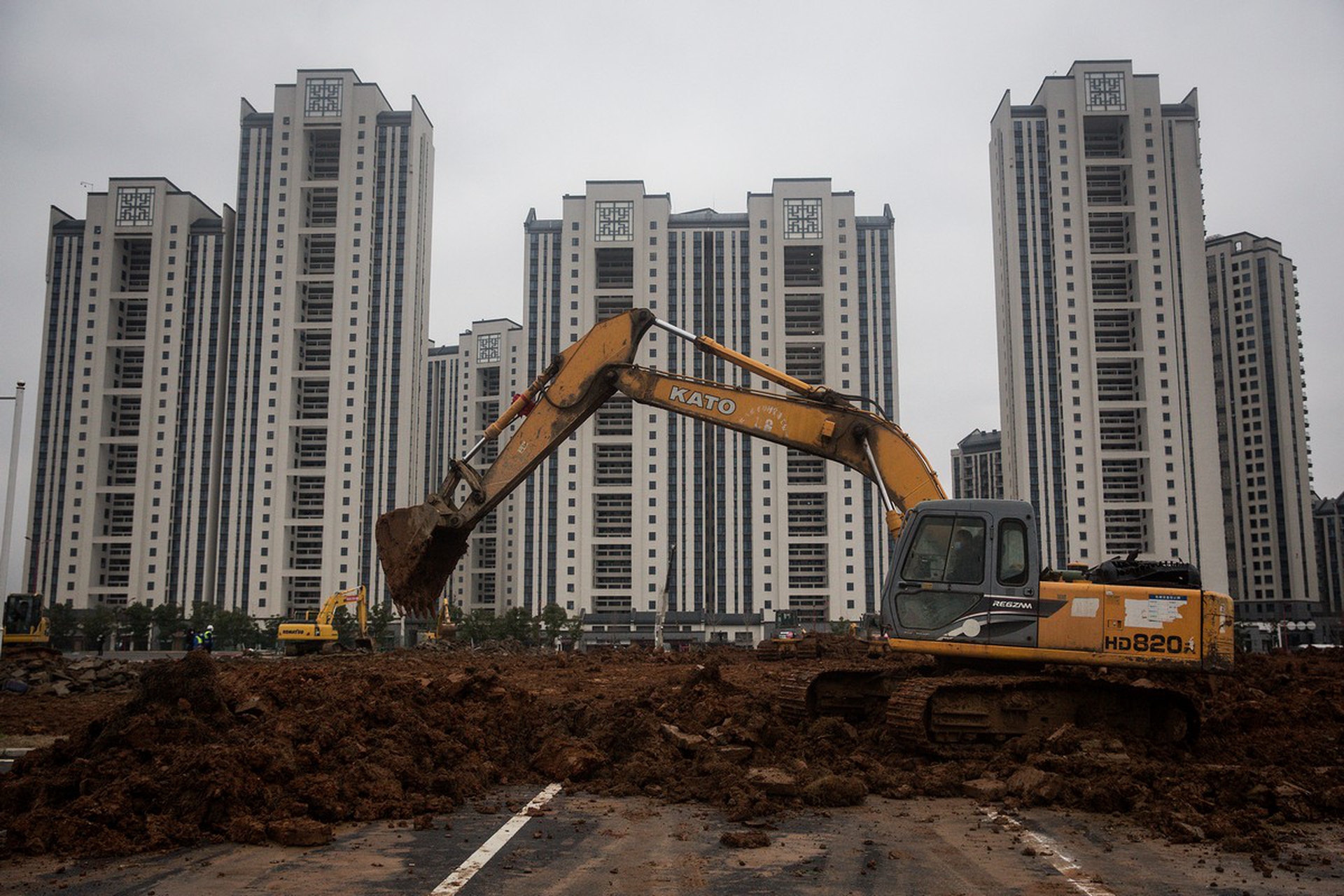 Il nuovo ospedale di Wuhan in costruzione