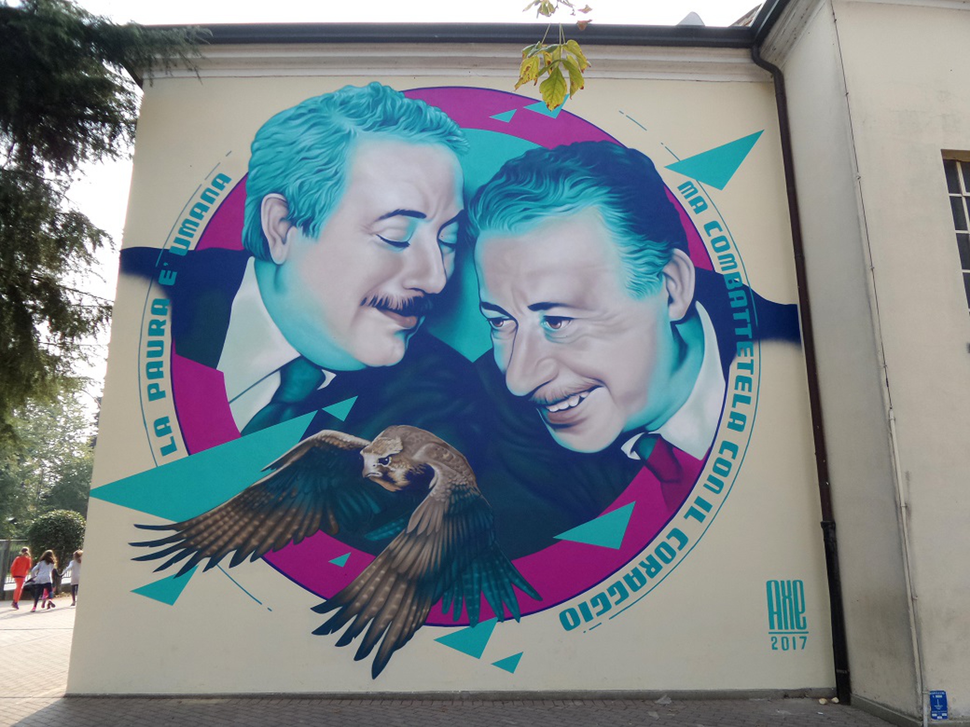 Il murales realizzato per il venticinquesimo anniversario della morte di Falcone e Borsellino Limena 2017