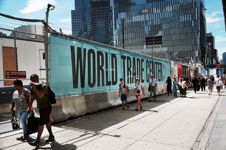 Il complesso del World Trade Center dove sorgevano le Torri Gemelle