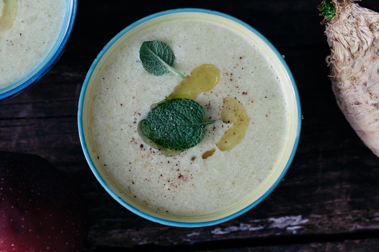 crema di mele e sedano rapa