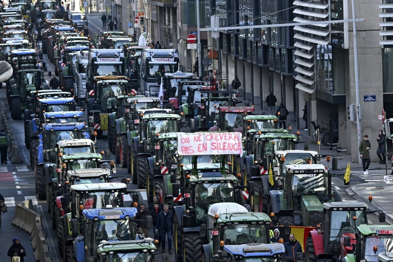 Le proteste degli agricoltori a Bruxelles