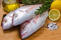 Coulis di mais con cotolette di triglia e spinaci