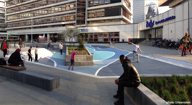 Le water square realizzate a Rotterdam. 