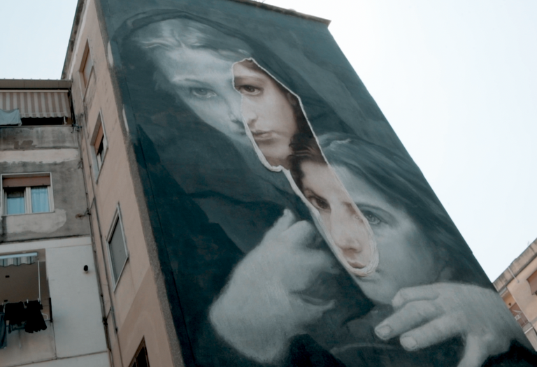Gomez, rione Luzzatti-Ascarelli, amica geniale, rione dei murales, inward