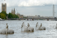 Underwater sculptures emerge from the Thames to warn about climate change