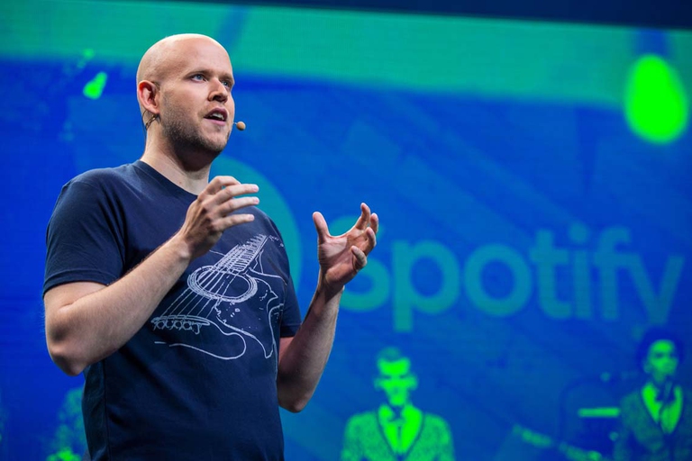 Daniel Ek fondatore e CEO di Spotify a New York nel 2015