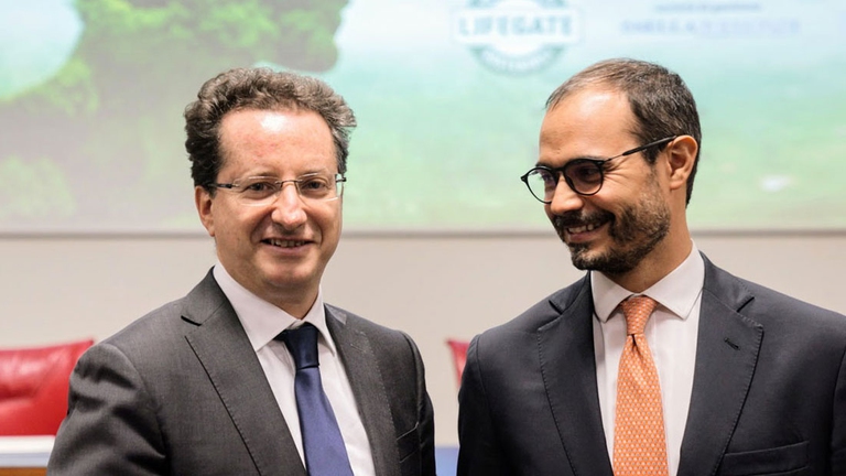 Nicola Trivelli, AD Sella Gestioni, accanto a Enea Roveda, AD LifeGate. © Marco Barbieri / Borsa Italiana