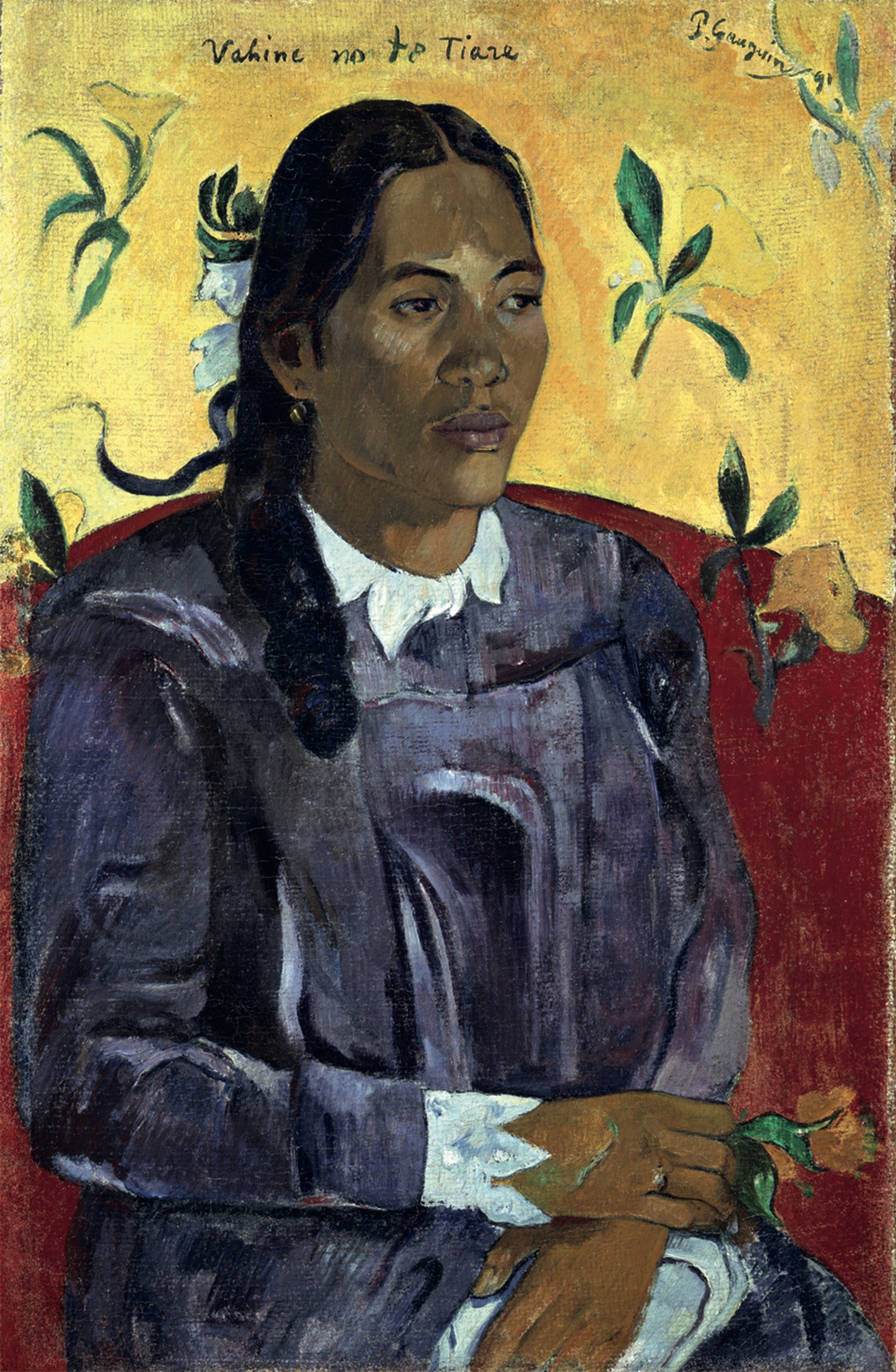 Gauguin donna con fiore