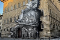 La ferita su Palazzo Strozzi a Firenze è l’opera d’arte di JR che racconta un anno senz’arte