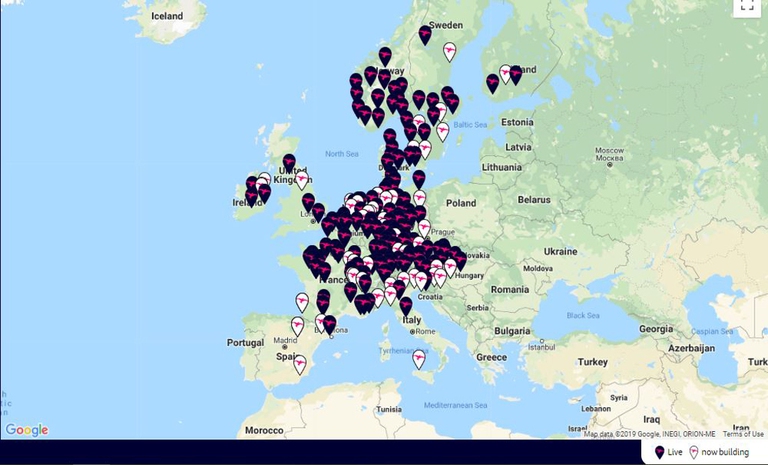 Ionity mappa Europa