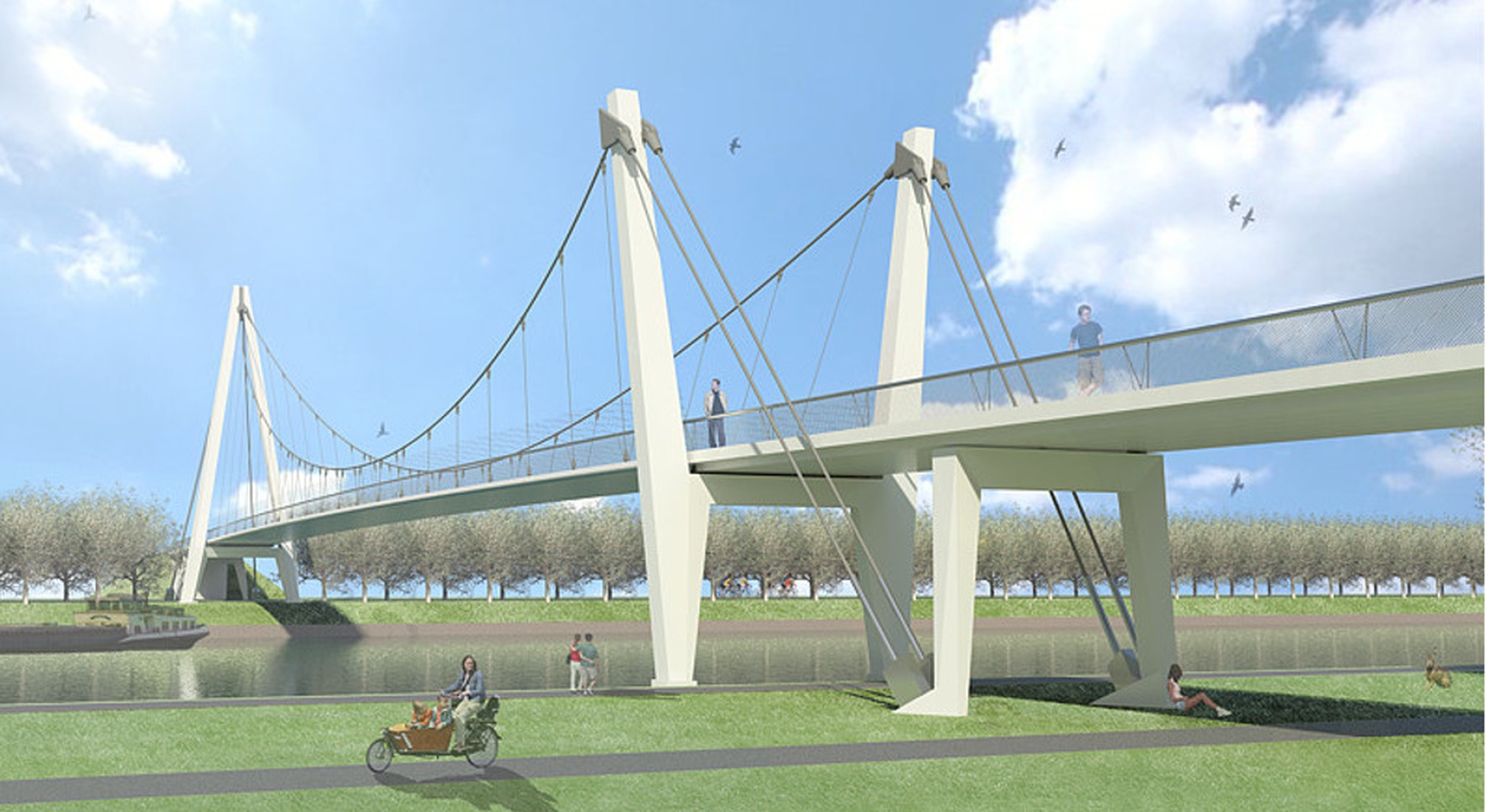 Ponte ciclabile di Utrecht nel verde