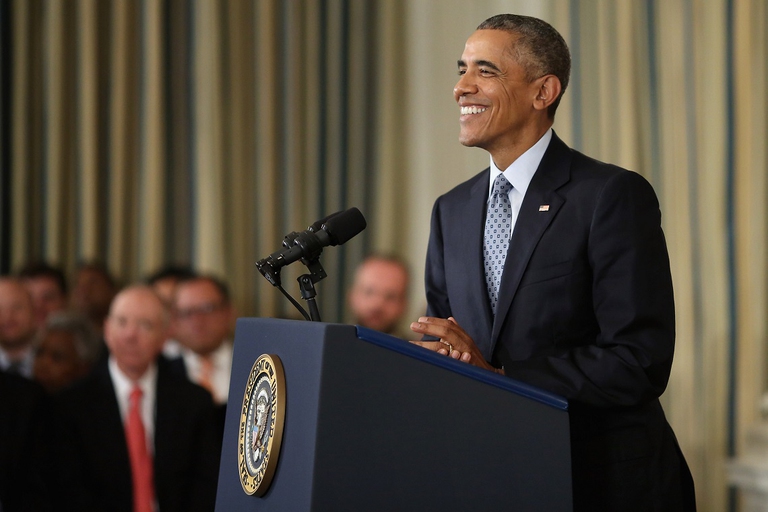 U.S. President Barack Obama announces his nomination of Deputy Education Secretary John B. King Jr. to be the next head of the Education Department in the State Dining Room at the White House October 2, 2015 in Washington, DC. Obama praised the work of outgoing Education Secretary Arne Duncan, one of the few remaining members of the president's original cabinet.