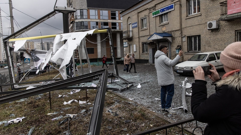 Il primo giorno di guerra in Ucraina