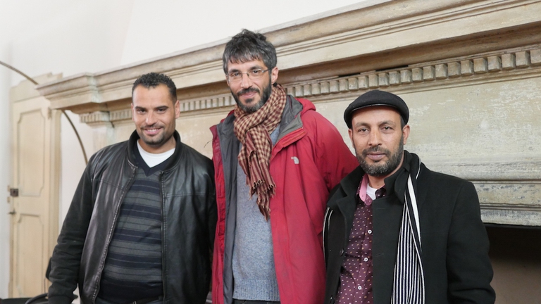 Mohammed Manassra, Roberto Cerrina e Ibrahim Manasra all'incontro Overseas a Bologna.