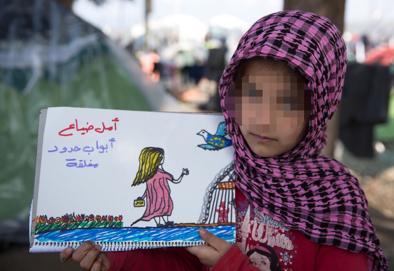 Siria disegni bambina Idomeni