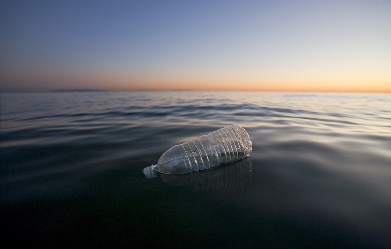 plastic bottle sea