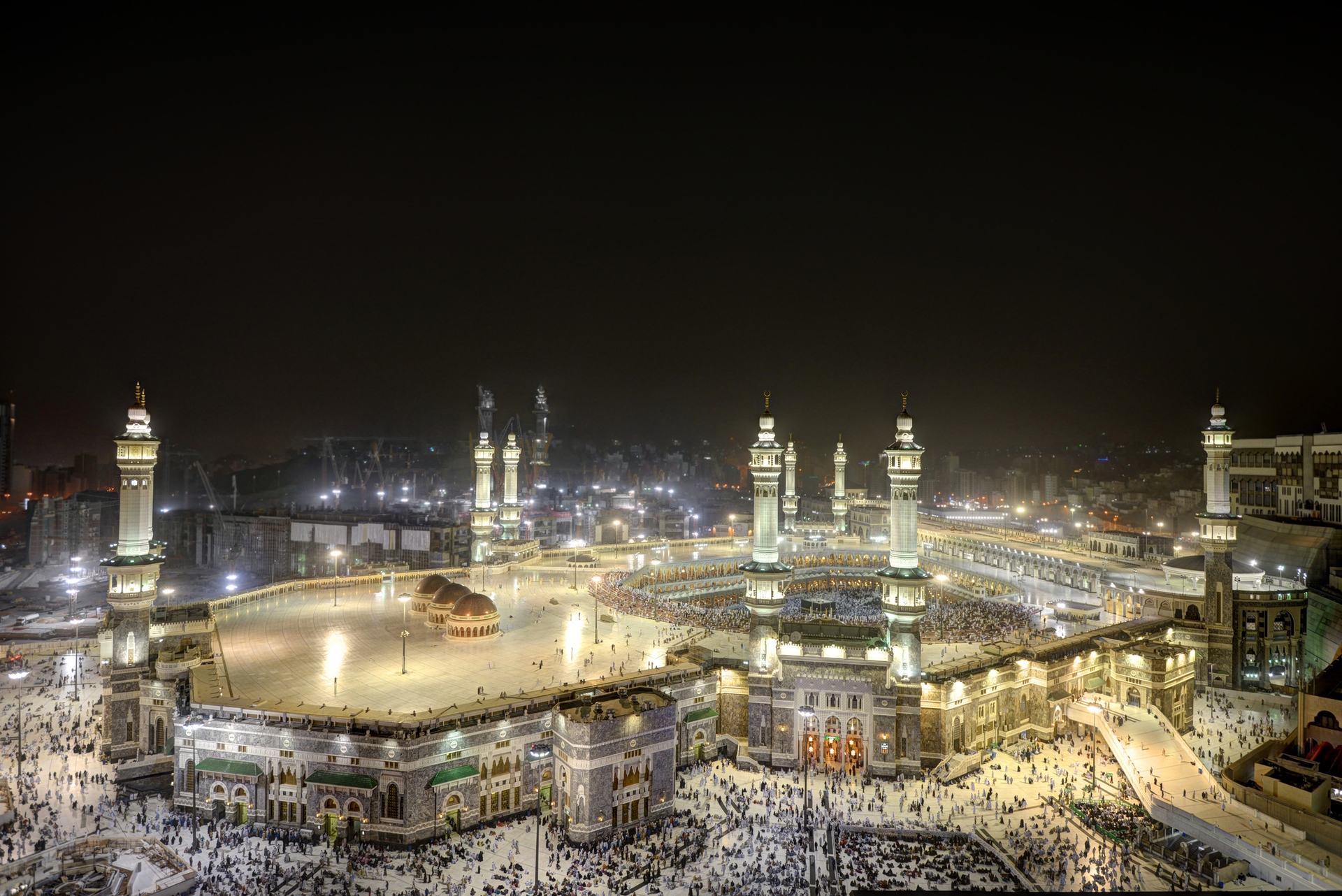 Makkah Kaaba during Hajj at night