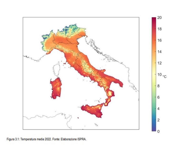 Rapporto ispra sul clima in Italia 2022