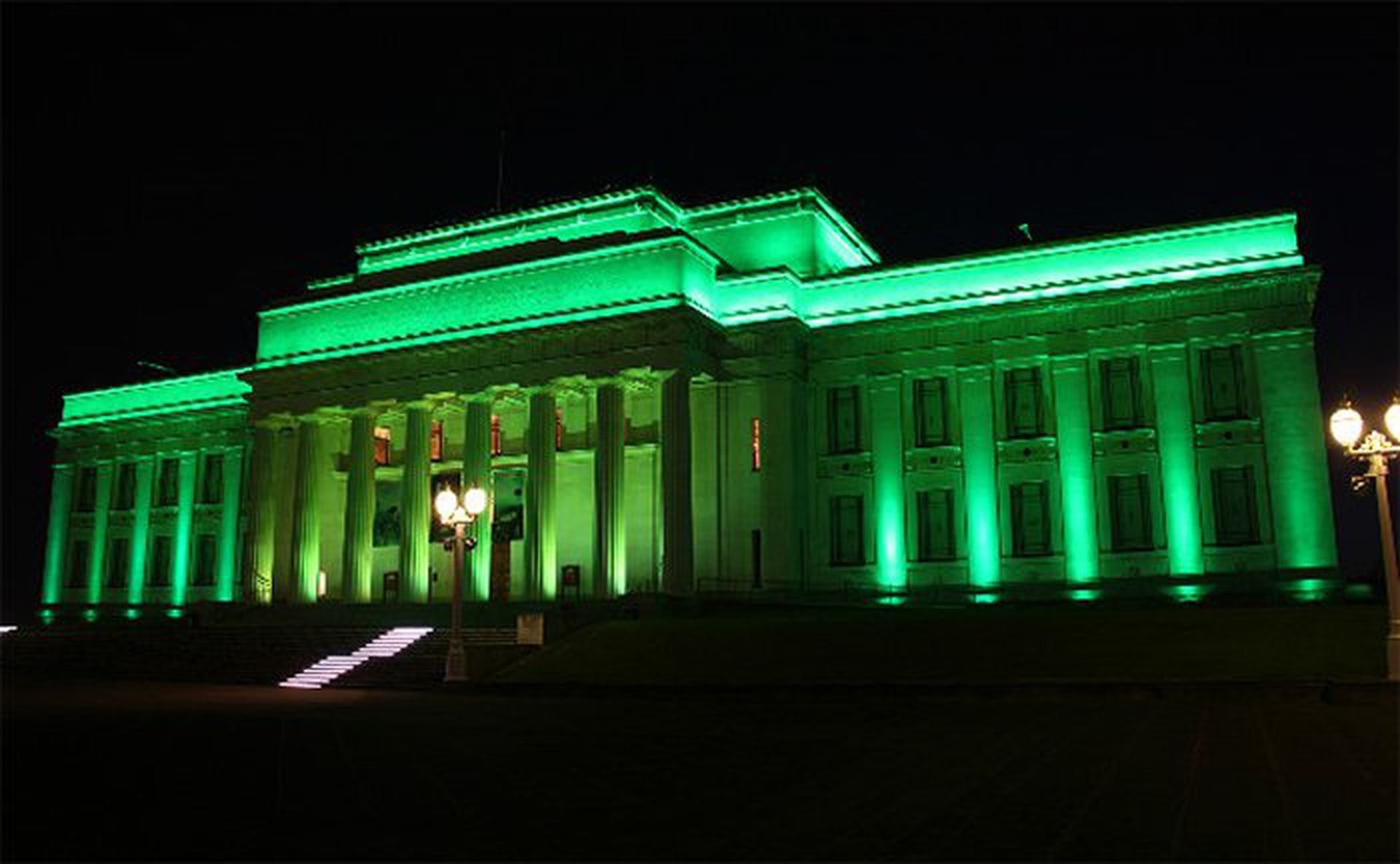 Cities light up green to stand for the Paris Agreement