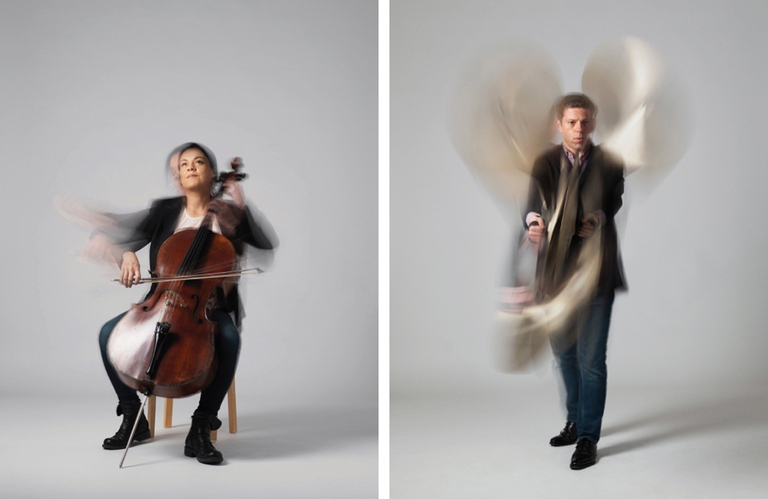 Violoncellista e percussionista della London Symphony Orchestra immortalati negli scatti di Ranald Mackechnie