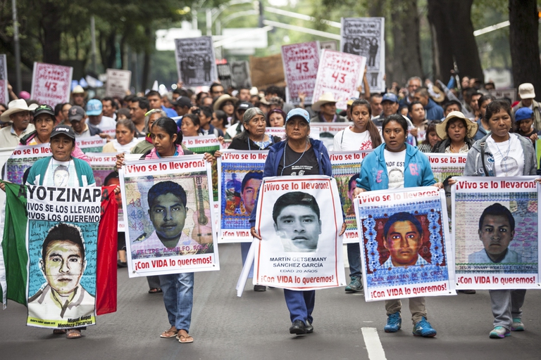 A protest for 43 missing students from the Ayotzinapa Normal School, in Mexico City © Brett Gundlock/Getty Images