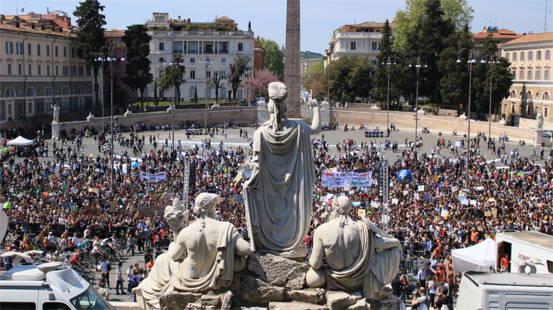 Greta Thunberg takes part in the Fridays for Future strike in Rome on 19 April
