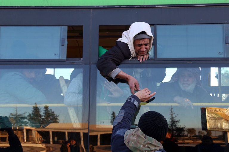 Evacuazione Aleppo bus