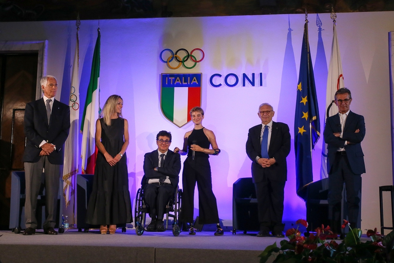 Bebe Vio e Luca Pancalli al Coni
